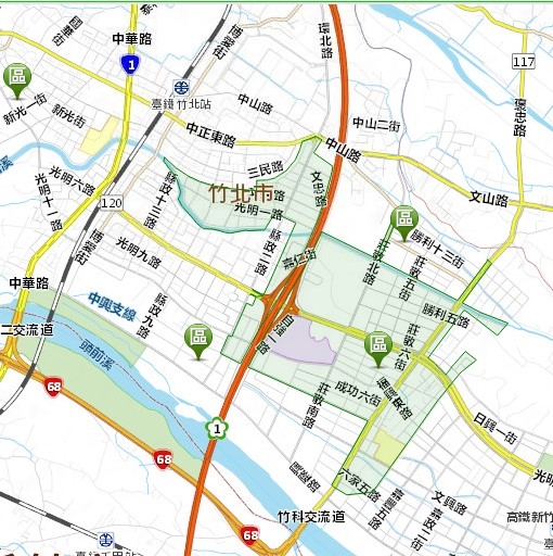 竹北市區域地圖，縣治二期