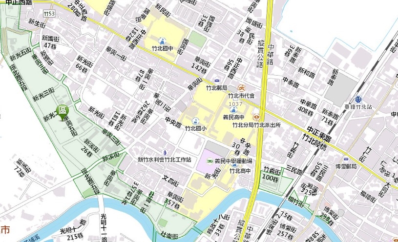 竹北市區域地圖，華興重劃區